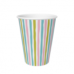 Läs mer om Pappersmugg 24cl Stripes Multi