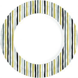 Papperstallrik 22cm Stripes Svart i gruppen Handla efter produkt / Tallrikar / Middagstallrikar hos Duni AB (201225)