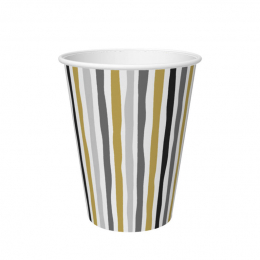 Läs mer om Pappersmugg 24cl Stripes Svart