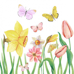 Lunchservett 3-lagers 33x33cm Butterfly Meadow i gruppen Handla efter produkt / Servetter / Lunchservetter hos Duni AB (208832)