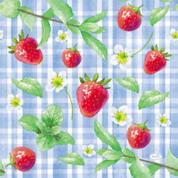 Lunchservett 3-lagers 33x33cm Strawberry Picnic i gruppen Handla efter produkt / Servetter / Lunchservetter hos Duni AB (209124)